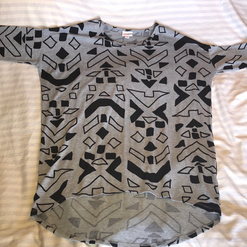 Black & Gray Patterned Lularoe Irma Tunic Top